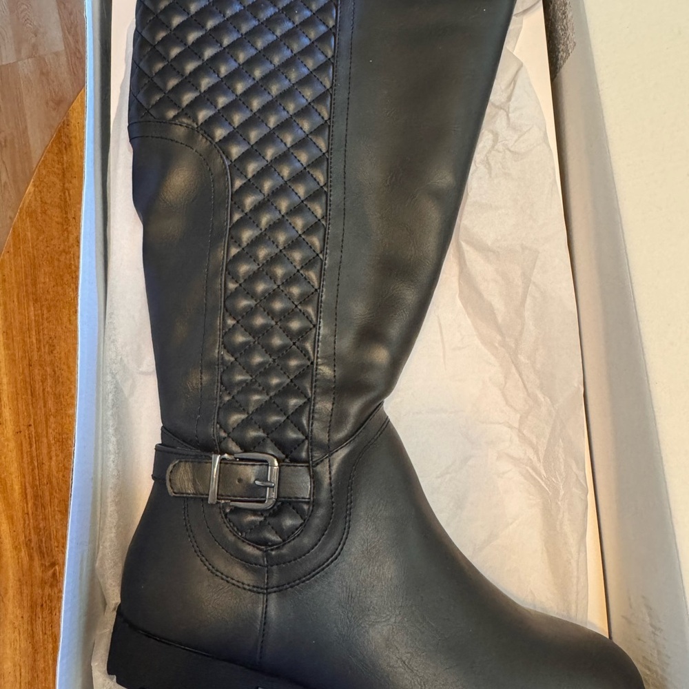 Lane Bryant Black Over the Knee Quilted Boots